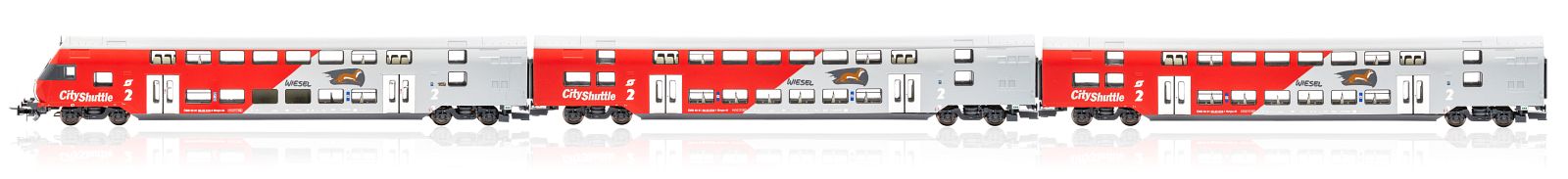 hobbytrain-personenwagen-3er-set-doppelstockwagen-bb-ep-vi-ac image 1