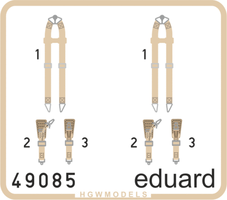 eduard-48085-seatbelts-luftwaffe-wwii-bomber-1-48-gurte image 1