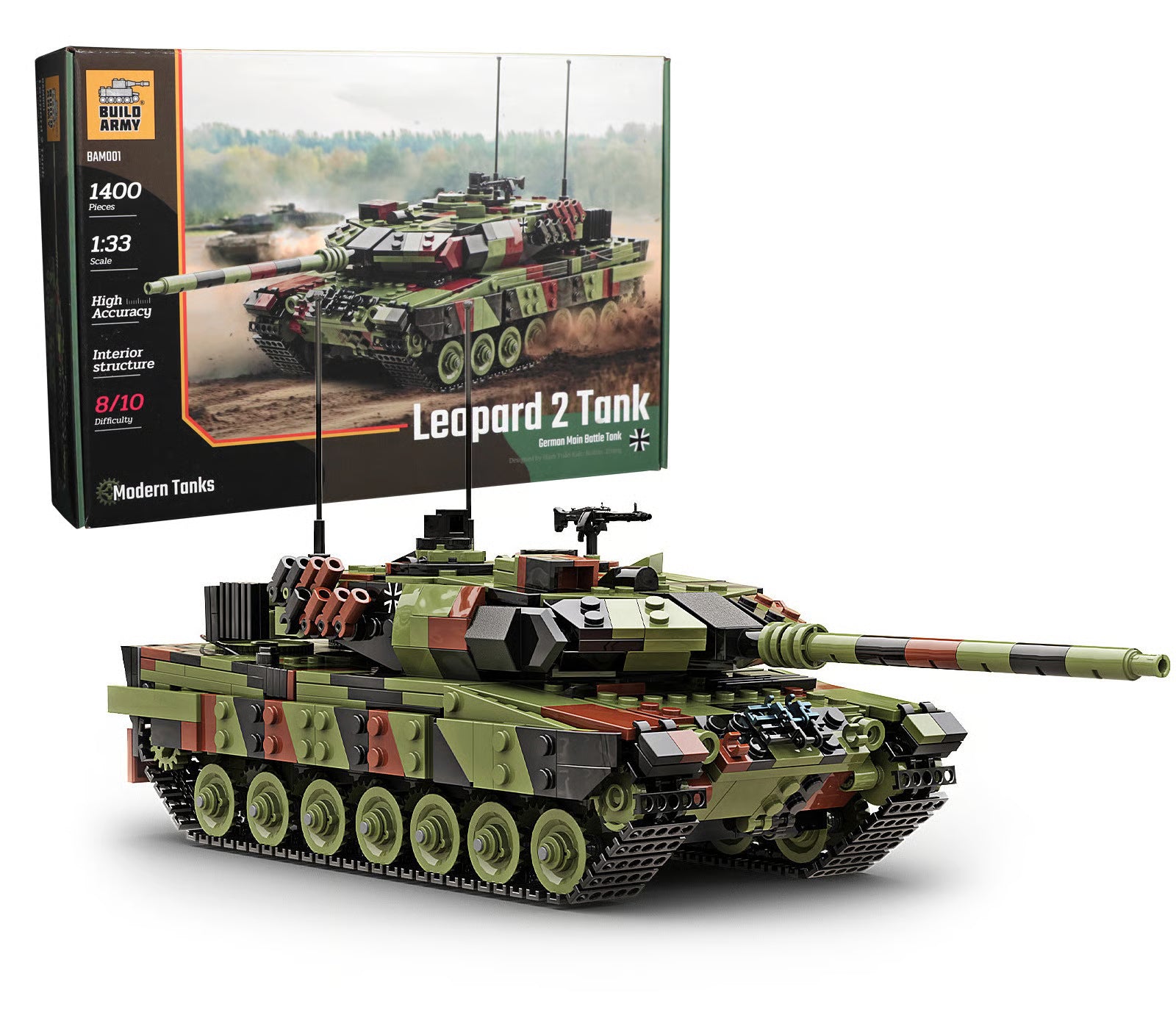build-army-bam001-leopard-2a6-panzer-1390-teile image 1