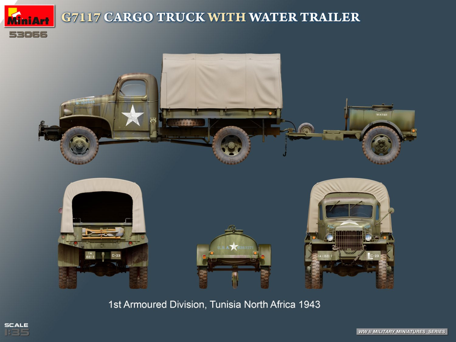 miniart-53066-g7117-cargo-truck-trailer-bausatz-1-35-wwii image 2