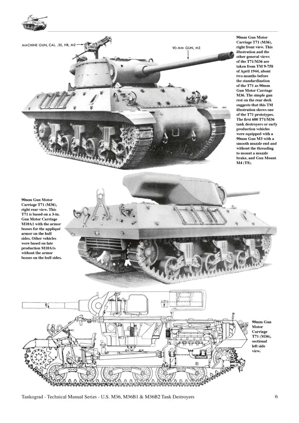 tankograd-6036-m36-m36b1-m36b2-tank-destroyer-buch-48s image 1