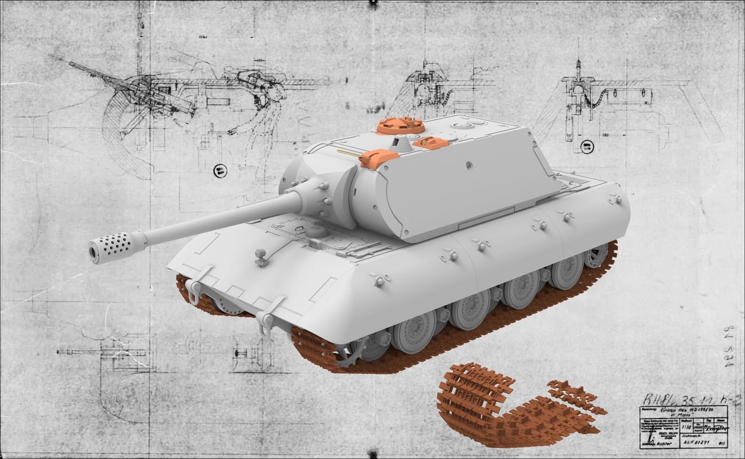 amusing-hobby-35a046-e-100-maus-turm-1-35-bausatz image 3