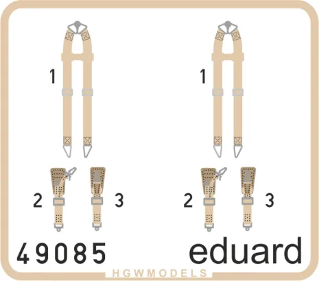 eduard-48085-seatbelts-luftwaffe-wwii-bomber-1-48-gurte image 1