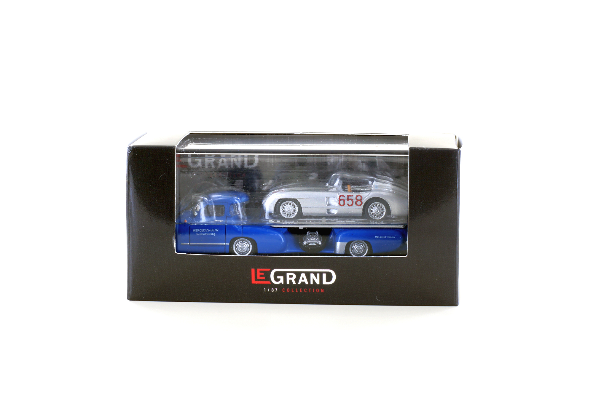 hobbytrain-mb-renntransporter-300-slr-fangio-658-1-87-set image 4