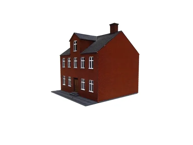 hobbytrade-danske-byhuse-ht-87227-stadthaus-bausatz-rot-2-etagen-h0 image 1