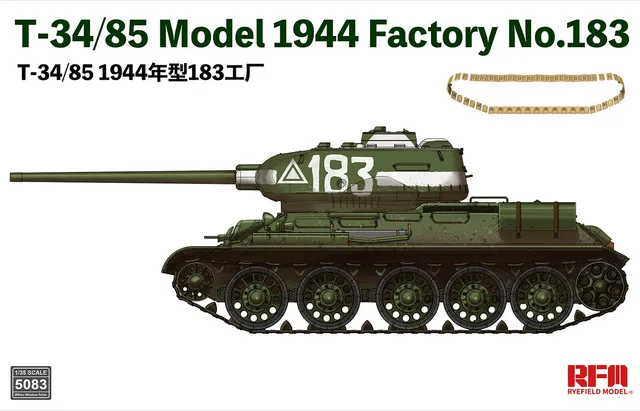 rye-field-5083-t-34-85-1944-1-35-panzer-modellbausatz-sowjet image 1