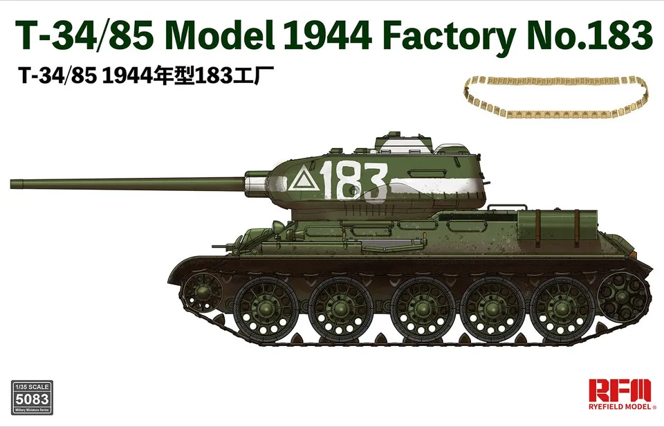 rye-field-5083-t-34-85-1944-1-35-panzer-modellbausatz-sowjet image 1
