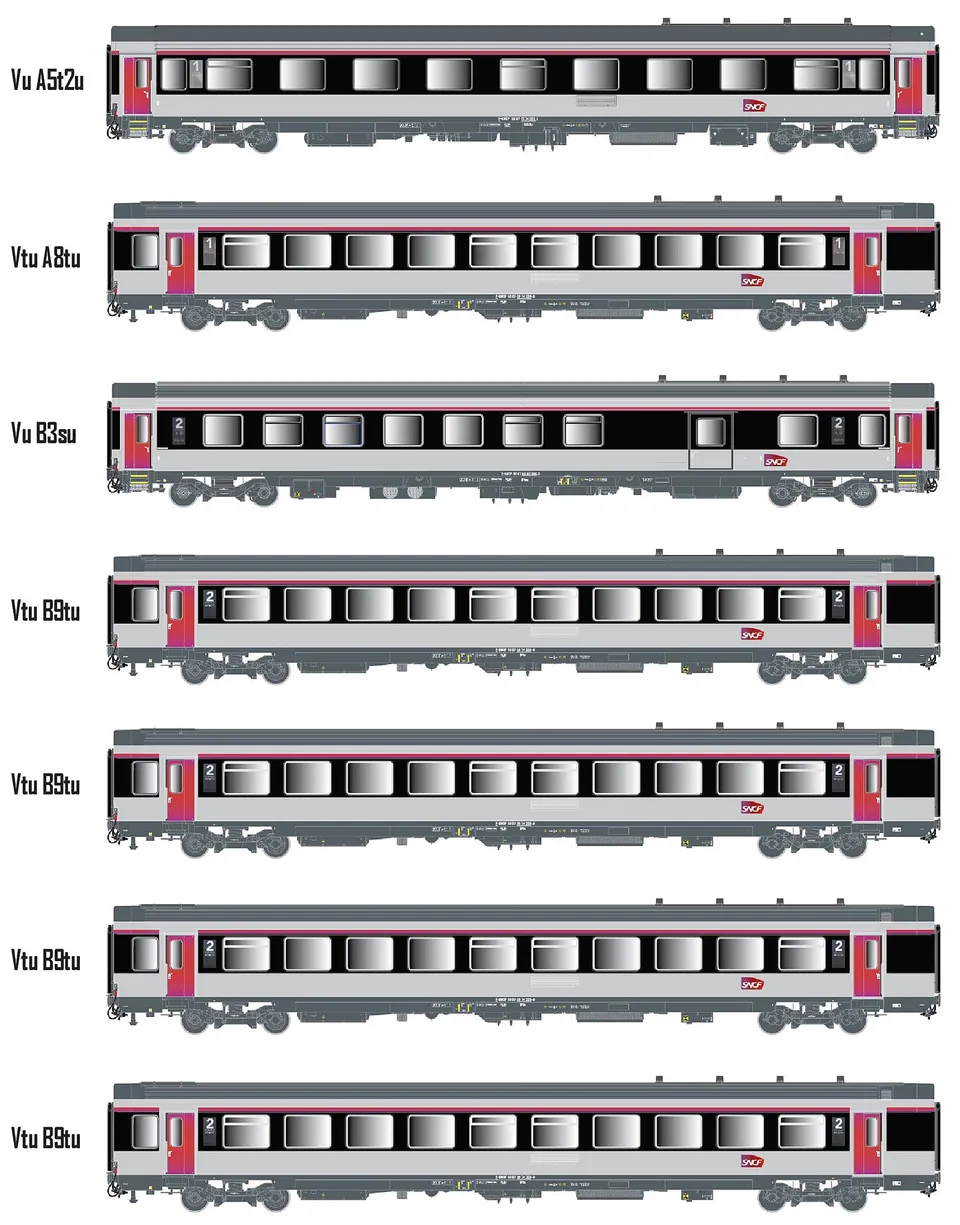 hobbytrain-vtu-sncf-personenwagen-7er-set-teoz-beleuchtung image 1