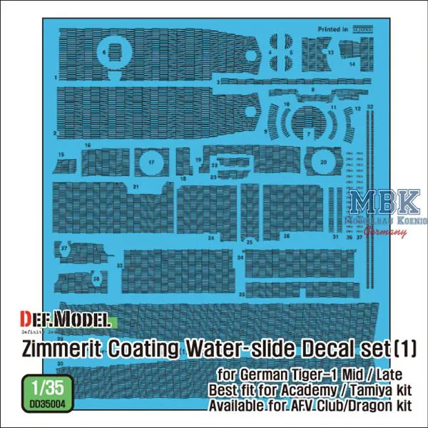 def-model-dd35004-tiger-i-zimmerit-decal-set-1-35 image 1