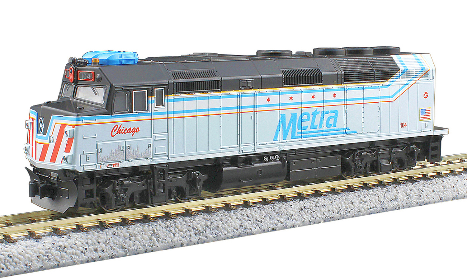 hobbytrain-emd-f40ph-diesellok-metra-104-chicago image 1