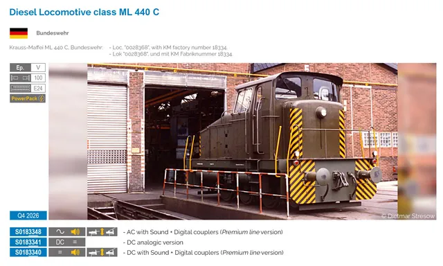 hobbytrain-diesellok-ml-440-c-bundeswehr-ep-iv-dc-spur-n image 1