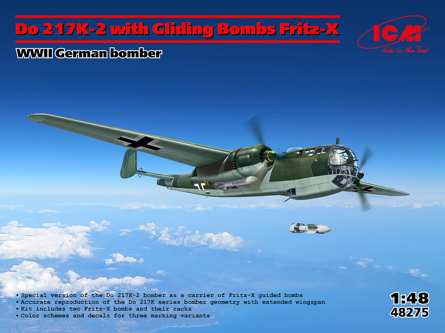 icm-dornier-do-217-k-2-1-48-flugzeugmodell-48275-fritz-x image 1