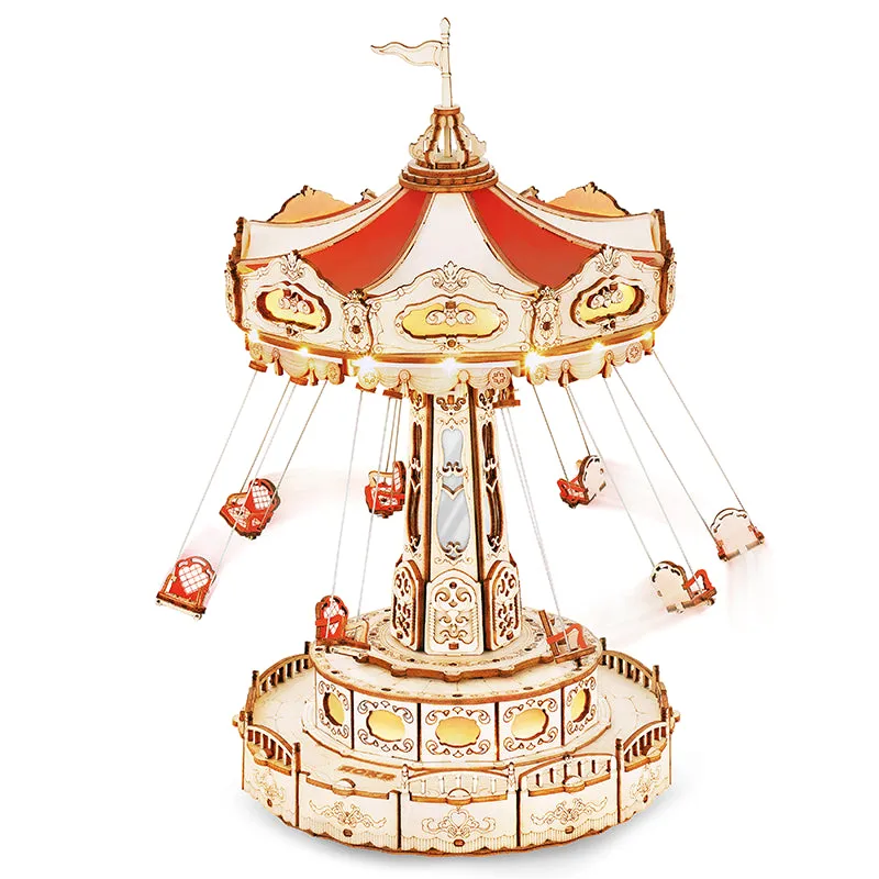 rokr-ea02-swing-ride-holzbausatz-karussell-musikbox image 1