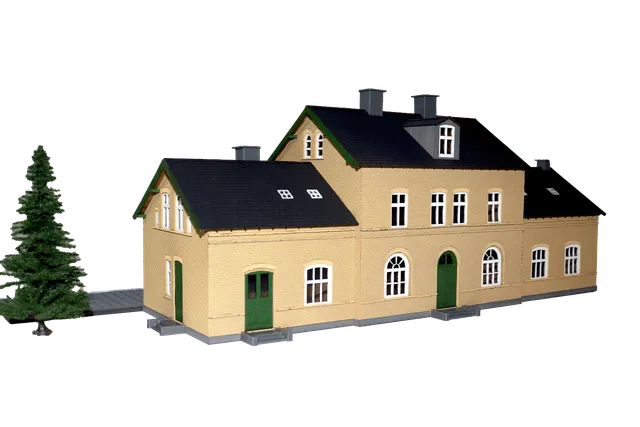 hobbytrade-ved-banen-ht-87259-bahnhof-bausatz-h0-gelbe-steine image 1