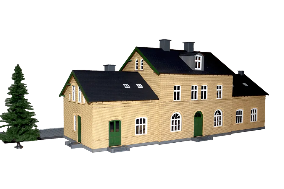 hobbytrade-ved-banen-ht-87259-bahnhof-bausatz-h0-gelbe-steine image 1