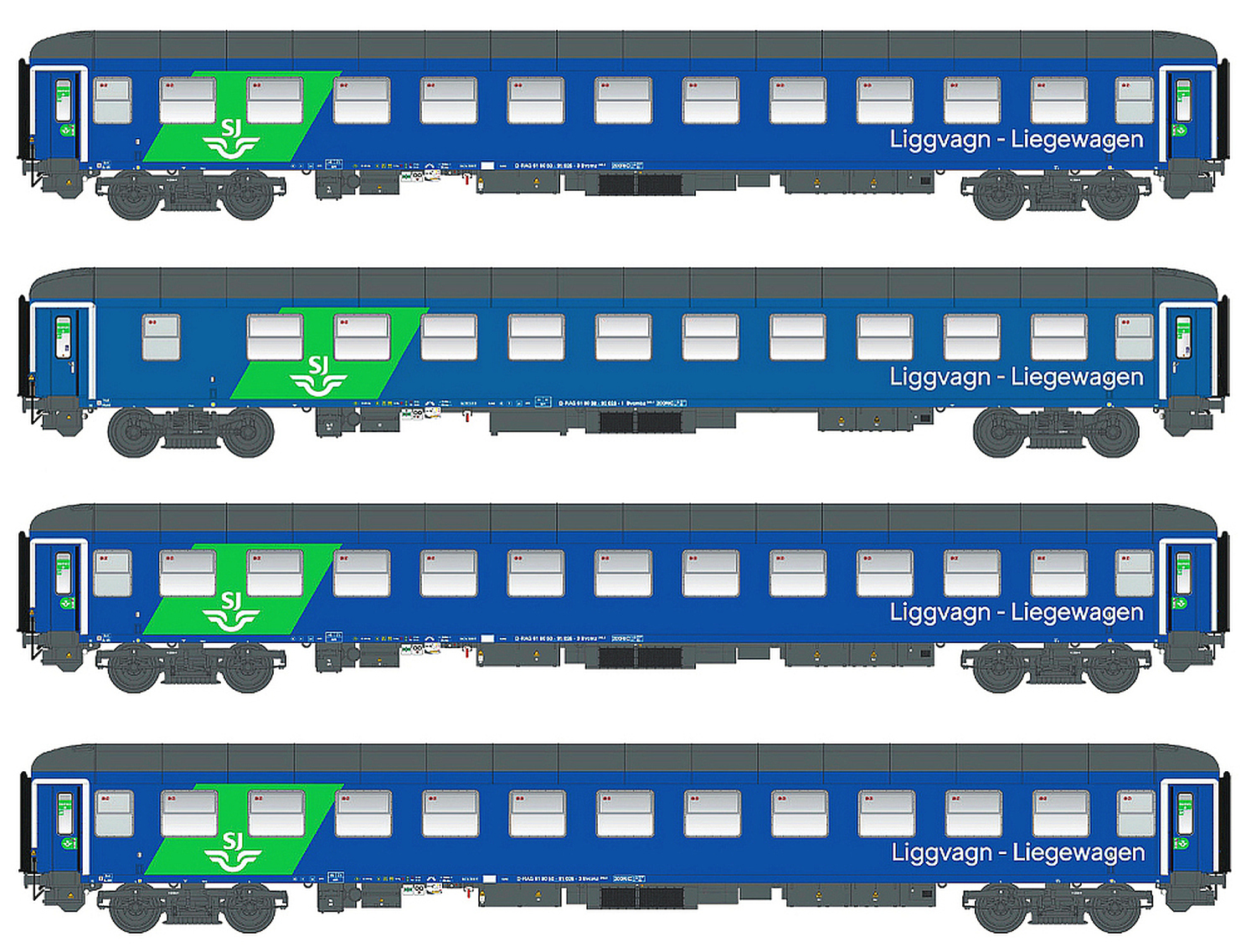 hobbytrain-personenwagen-4er-set-liegewagen-sj-rdc-en-346-ep-vi image 1