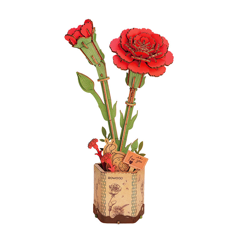 rowood-tw052-rote-nelke-holzblume-bausatz image 1
