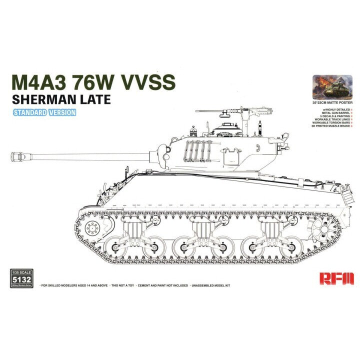 rye-field-5132-m4a3-sherman-modellbausatz-1-35-late image 1
