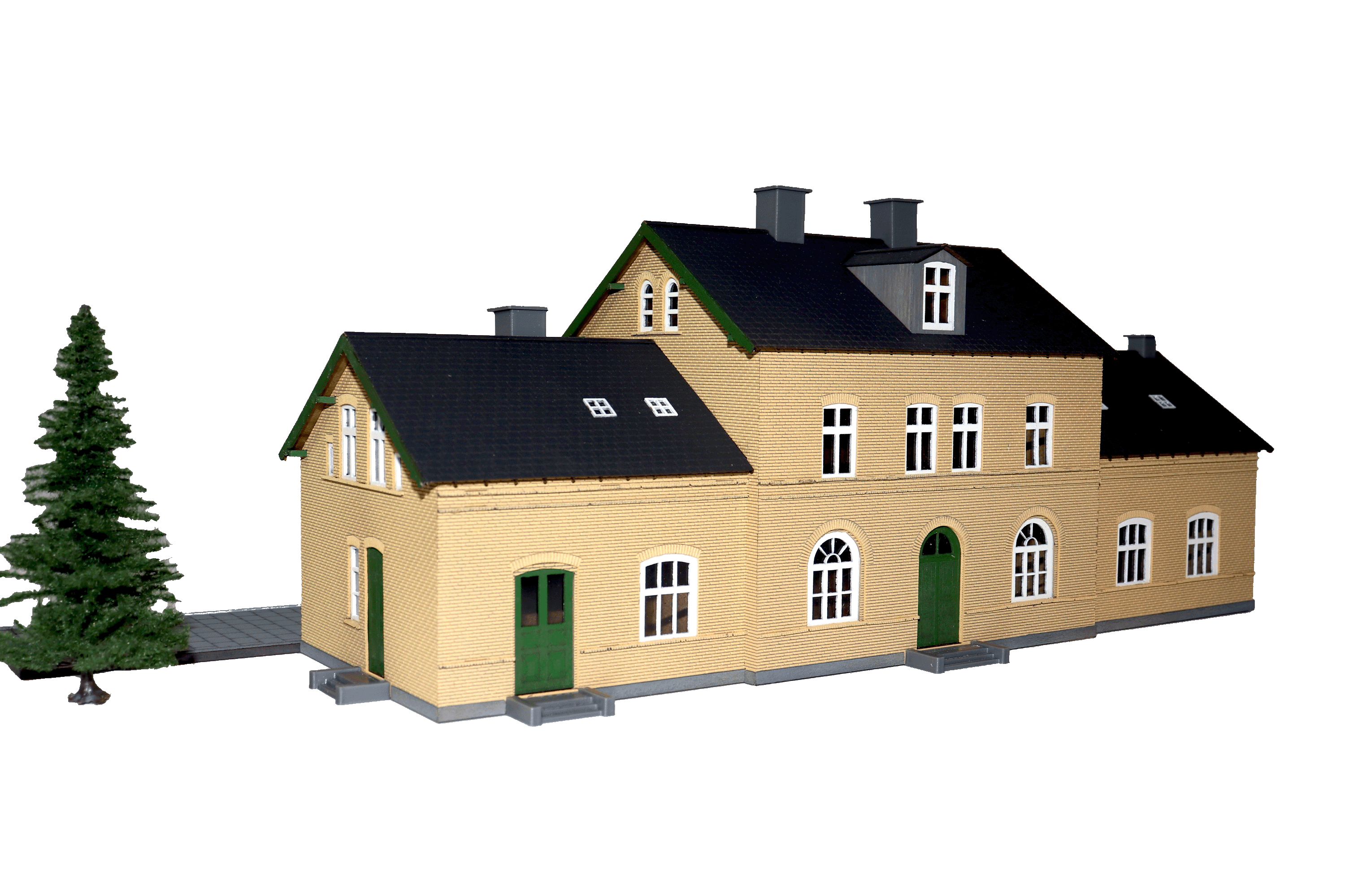 hobbytrade-ved-banen-ht-87259-bahnhof-bausatz-h0-gelbe-steine image 1