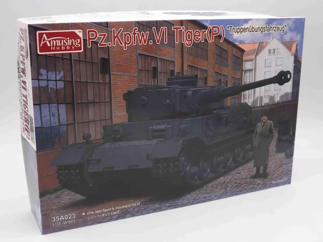 amusing-hobby-35a023-tiger-p-truppen-bfahrzeug-1-35-panzermodell-mit-figur image 1