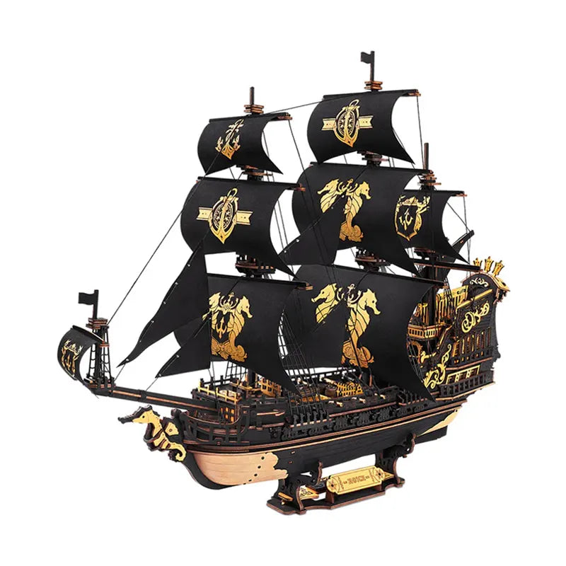 robotime-mcb02-seahorse-barque-kriegsschiff-3d-puzzle-holz-603-tlg image 1