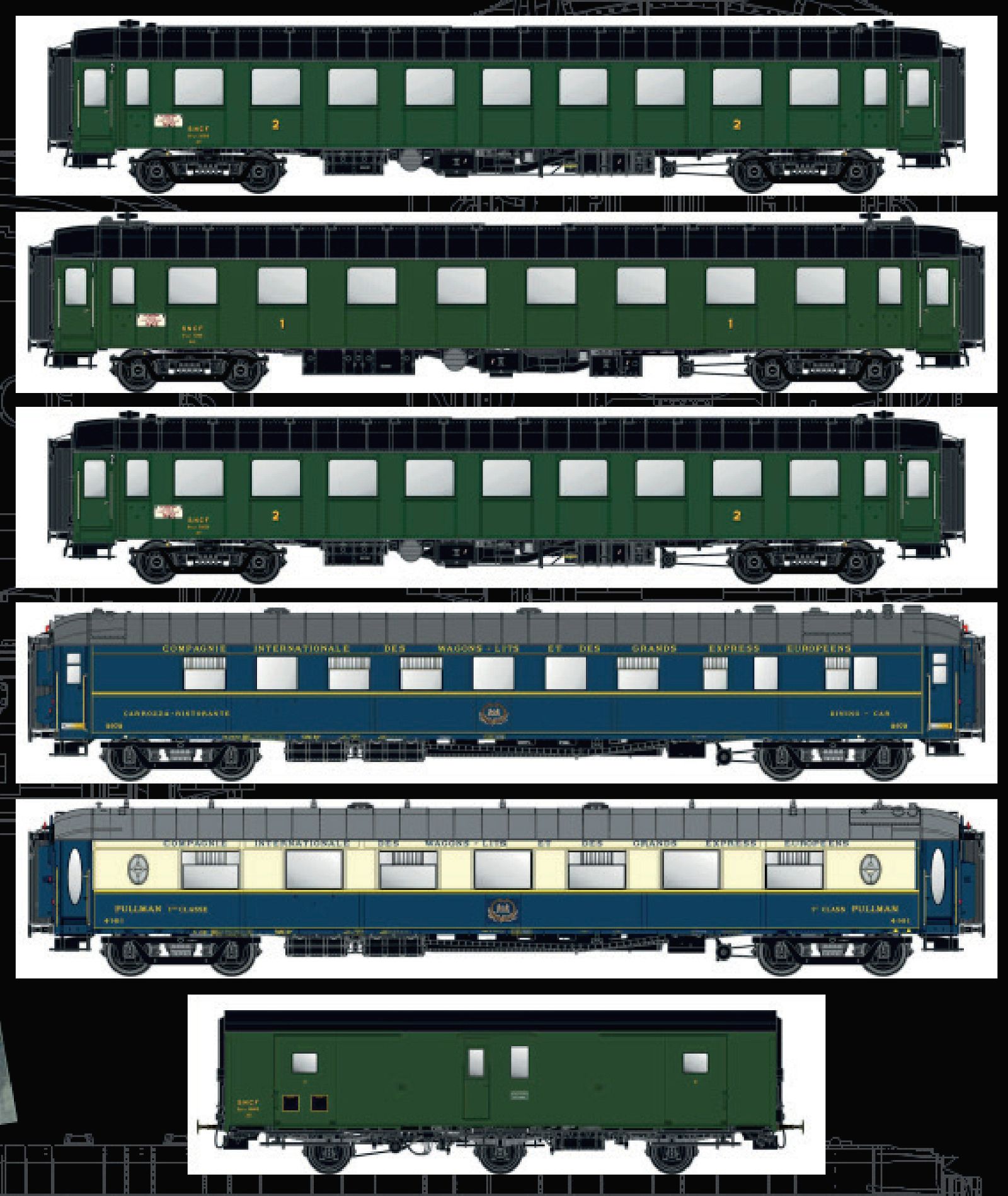 hobbytrain-sncf-personenwagen-6er-set-paris-nizza-ep-iiib image 1