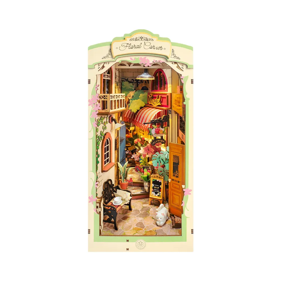 robotime-rolife-tgb09-floral-corner-book-nook image 1