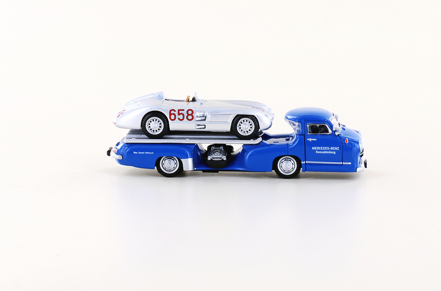 hobbytrain-mb-renntransporter-300-slr-fangio-658-1-87-set image 2