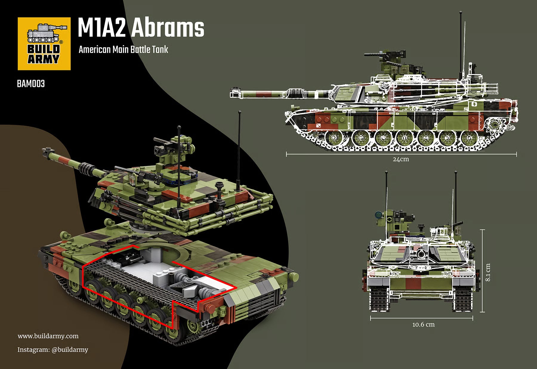 build-army-bam003-abrams-m1a2-panzer-klemmbausteine-1377-teile image 4