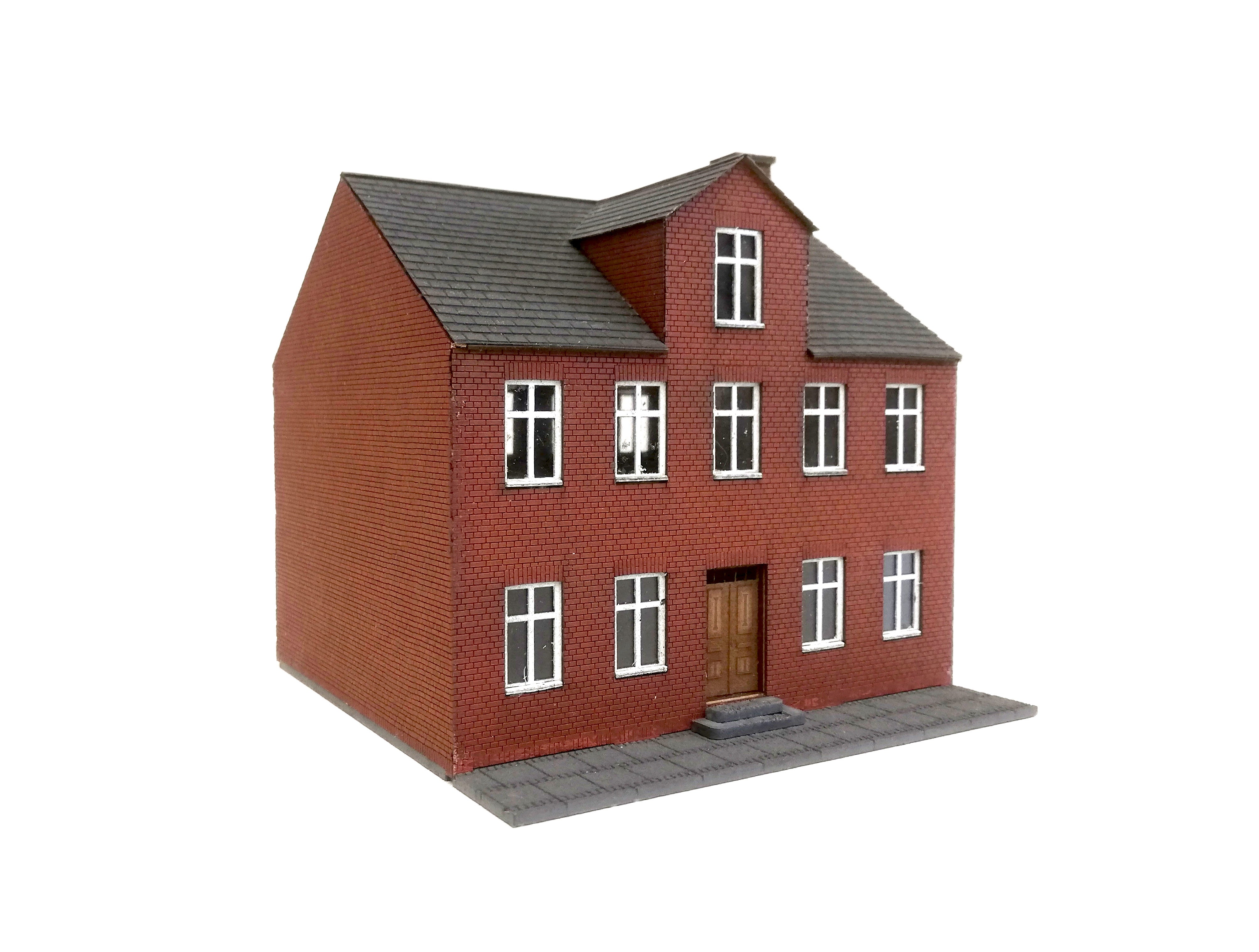 hobbytrade-danske-byhuse-ht-87227-stadthaus-bausatz-rot-2-etagen-h0 image 2