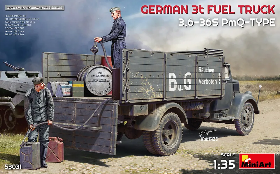 miniart-53031-3t-fuel-truck-3-6-36s-modellbausatz-1-35-ww2 image 1
