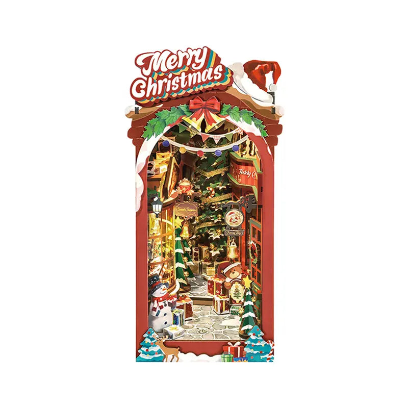 robotime-tgc06-christmas-street-book-nook-3d-holzbausatz image 1