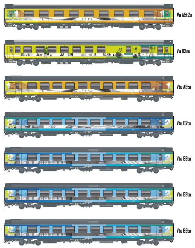 hobbytrain-personenwagen-vtu-7er-set-sncf-ep-vi-teoz-innenbel image 1