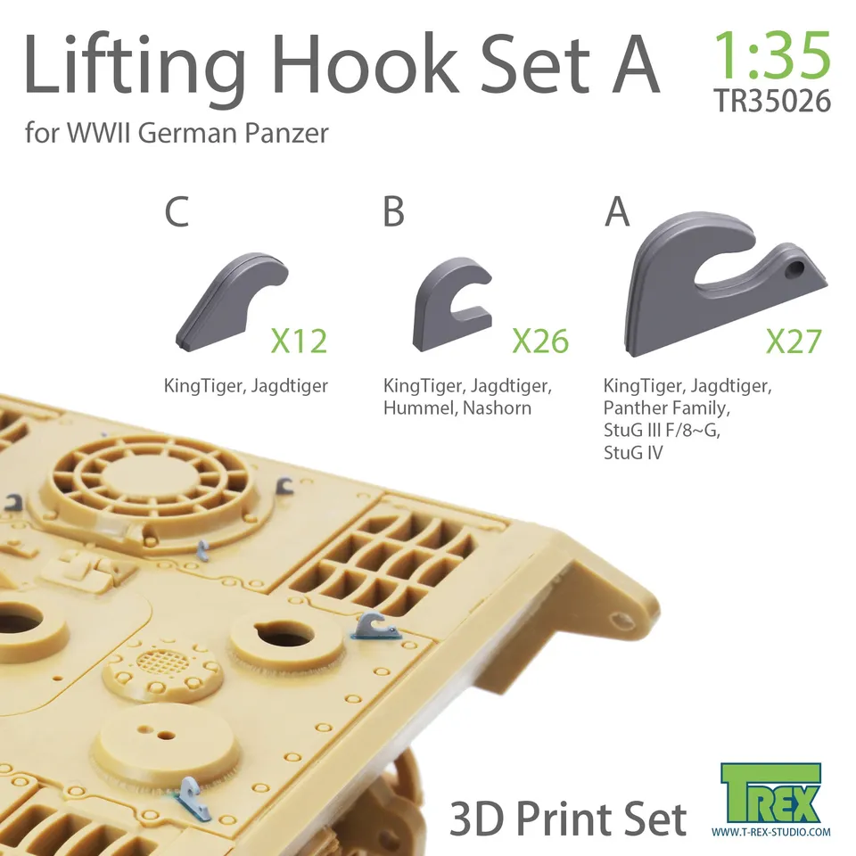 t-rex-35026-lifting-hook-set-a-panzermodell-zubeh-r-1-35-wwii image 1