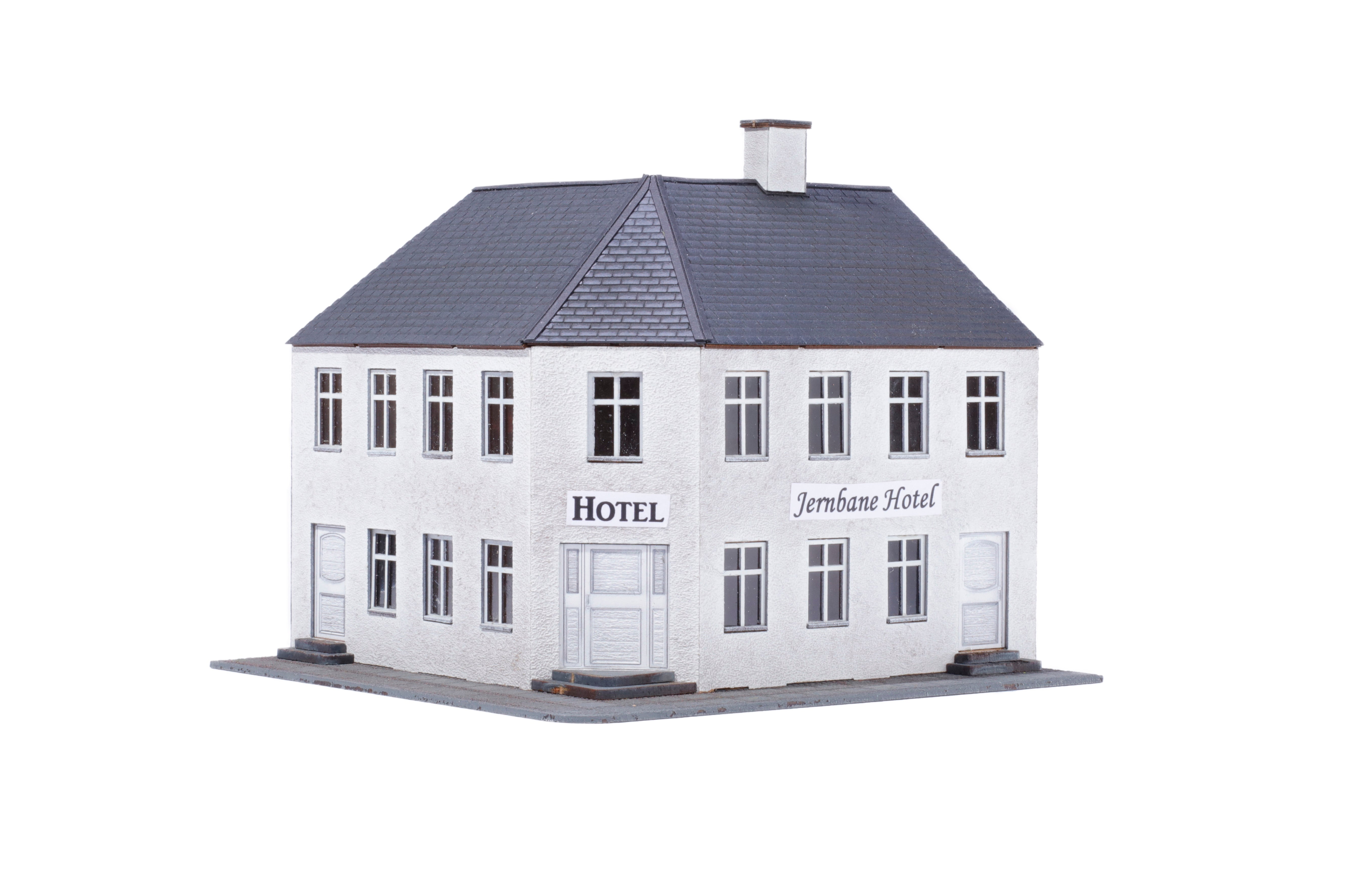hobbytrade-danske-byhuse-ht-87202-modellhaus-eckhotel-wei-er-putz image 1