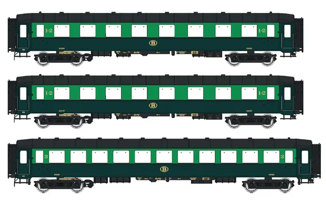 hobbytrain-personenwagen-i2-ab-ab-c-sncb-ep-iiia-3er-set-spur-n image 1