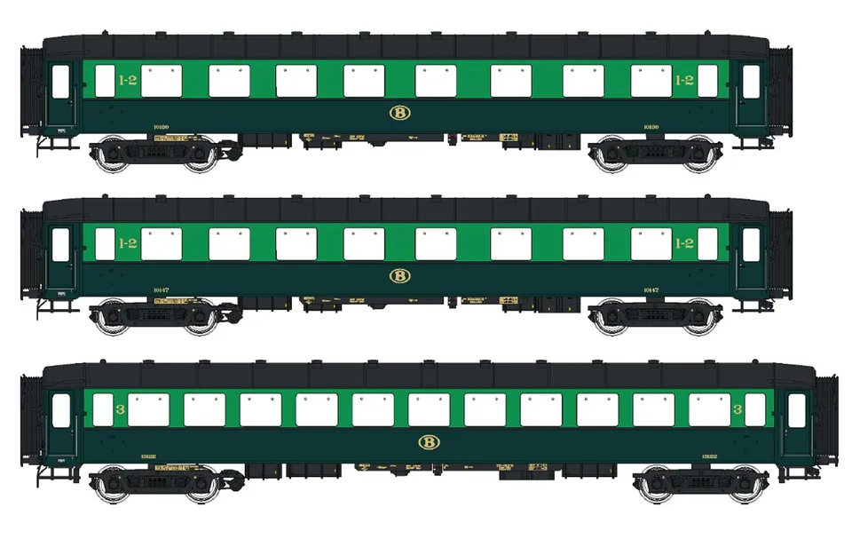 hobbytrain-personenwagen-i2-ab-ab-c-sncb-ep-iiia-3er-set-spur-n image 1