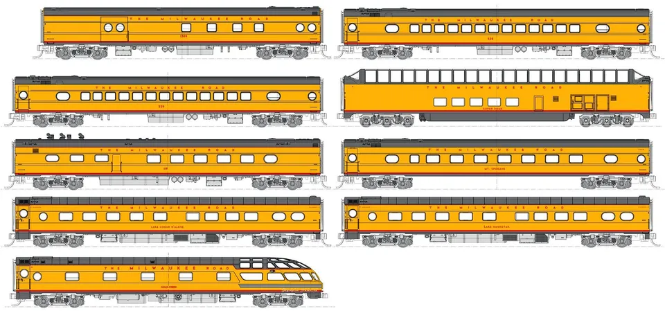 hobbytrain-personenwagen-milwaukee-hiawatha-9er-set image 1