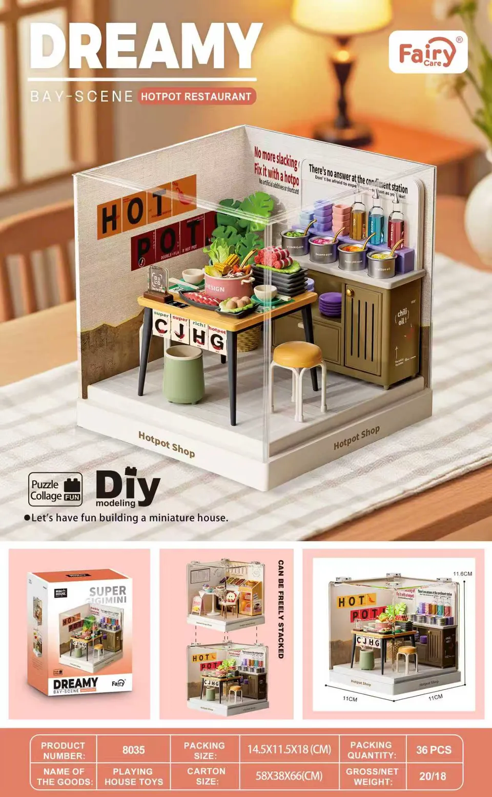 fairy-care-fc-dbs8035-dreamy-bay-hotpot-miniaturhaus-36-tlg image 1