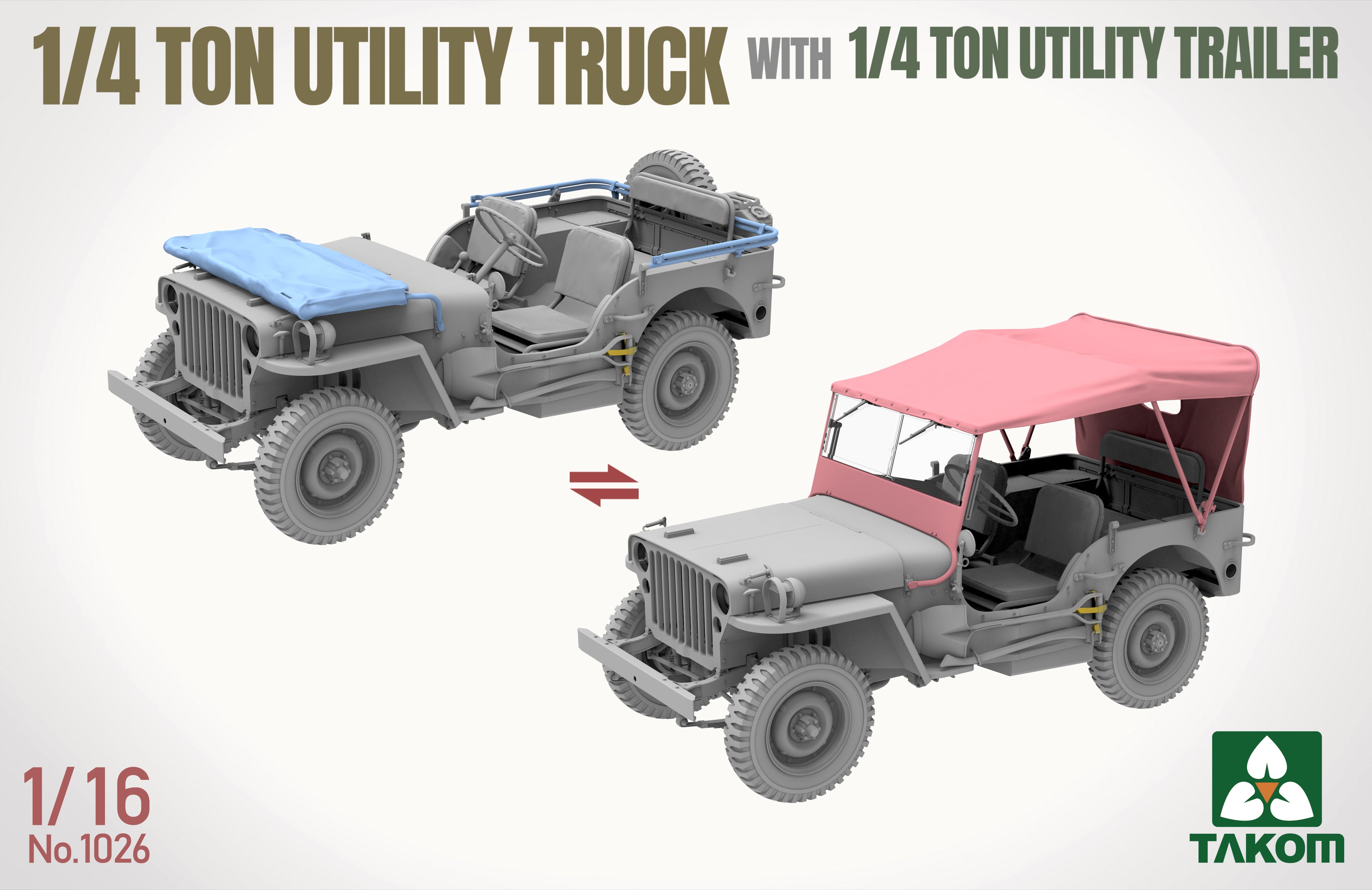 takom-1026-1-16-jeep-mit-anh-nger-bausatz-canvas image 2
