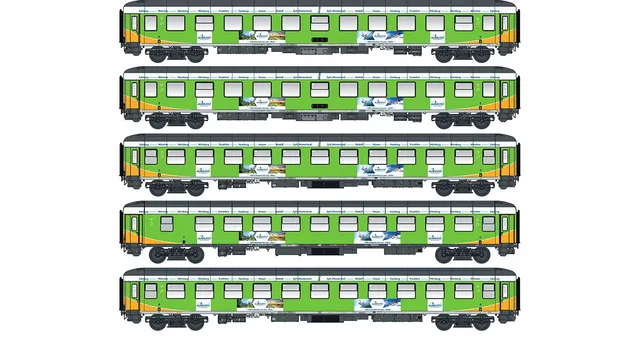 hobbytrain-bvcmz-bvcmbz-alpen-sylt-express-personenwagen-5er-set-ep-vi image 1