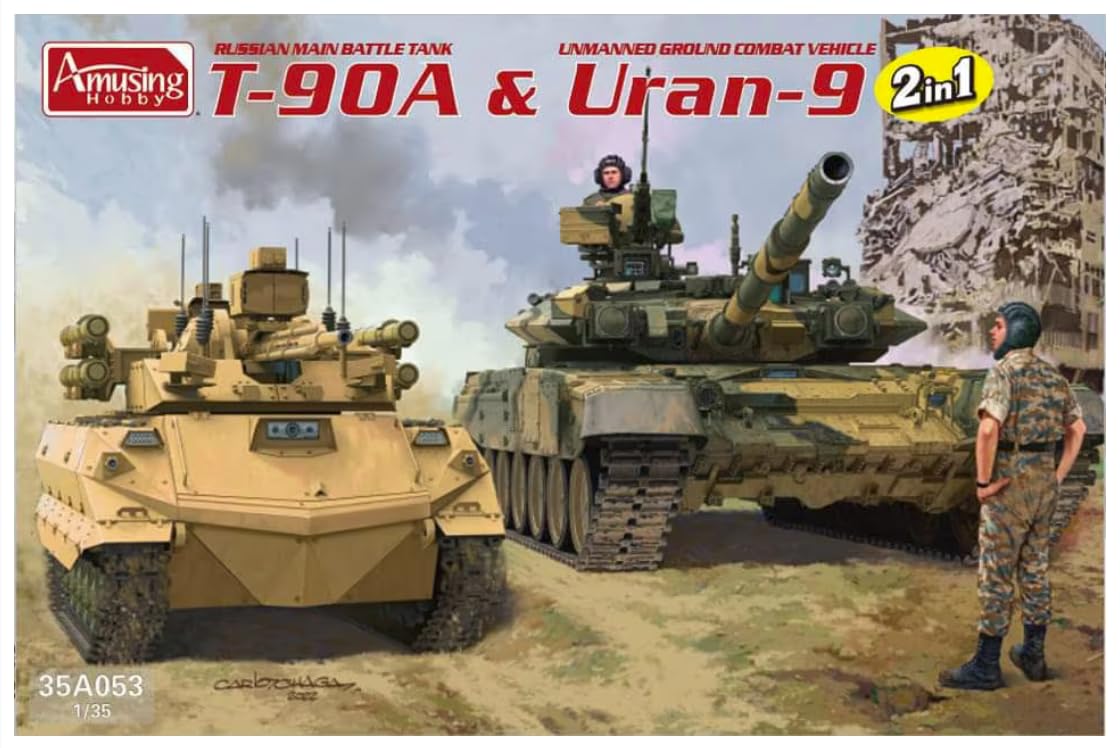 amusing-hobby-35a053-uran-9-t-90a-panzermodell-1-35-2in1 image 1