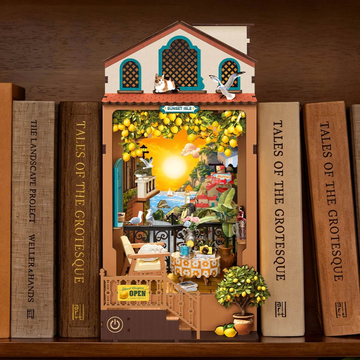 robotime-tgb18-sunset-isle-book-nook-holzbausatz image 3