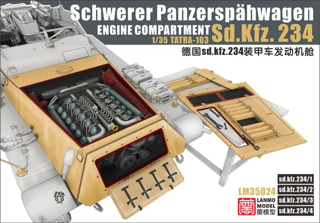 lanmo-model-lm35024-sd-kfz-224-motorraum-zur-stsatz-1-35-ww2 image 1