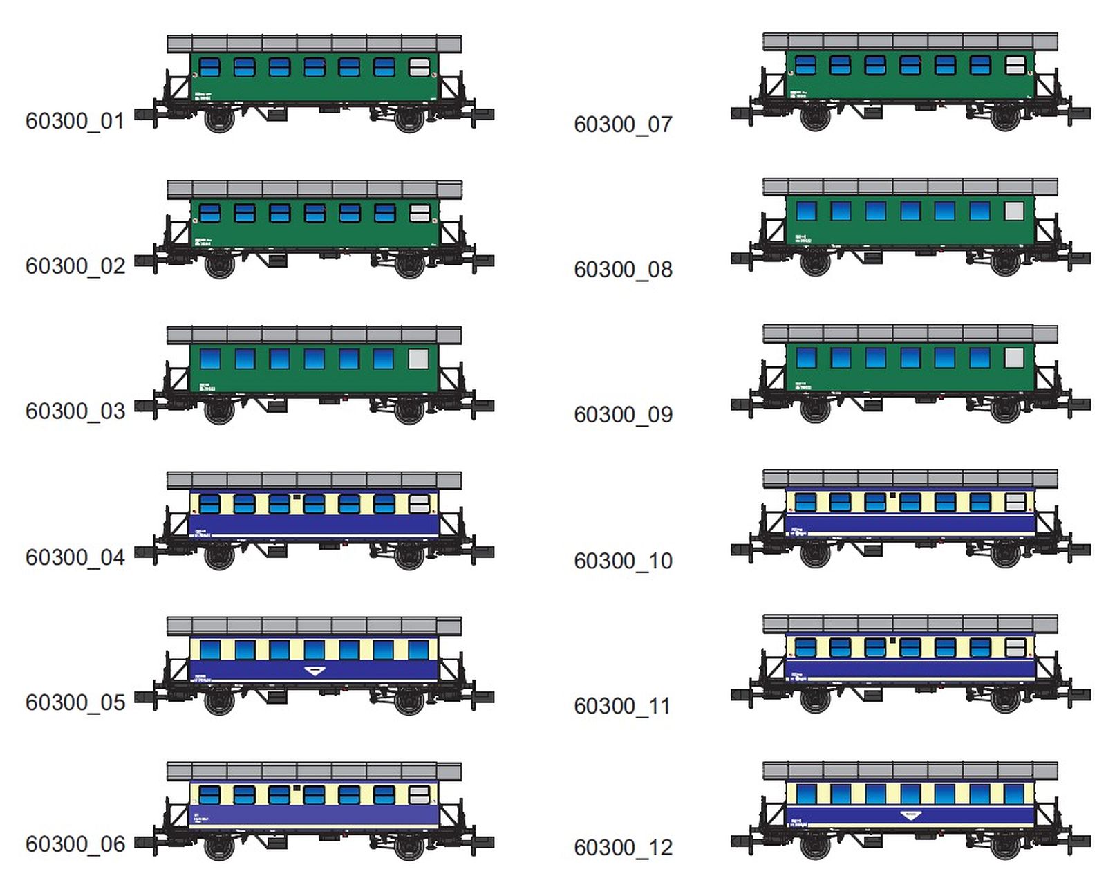 hobbytrain-personenwagen-bi-display-12-tlg-wagen-spur-n image 1