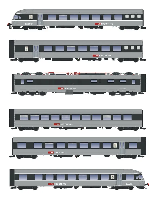 hobbytrain-triebwagen-rae-tee-ii-ec-sbb-ep-va-6-tlg-spur-n image 1