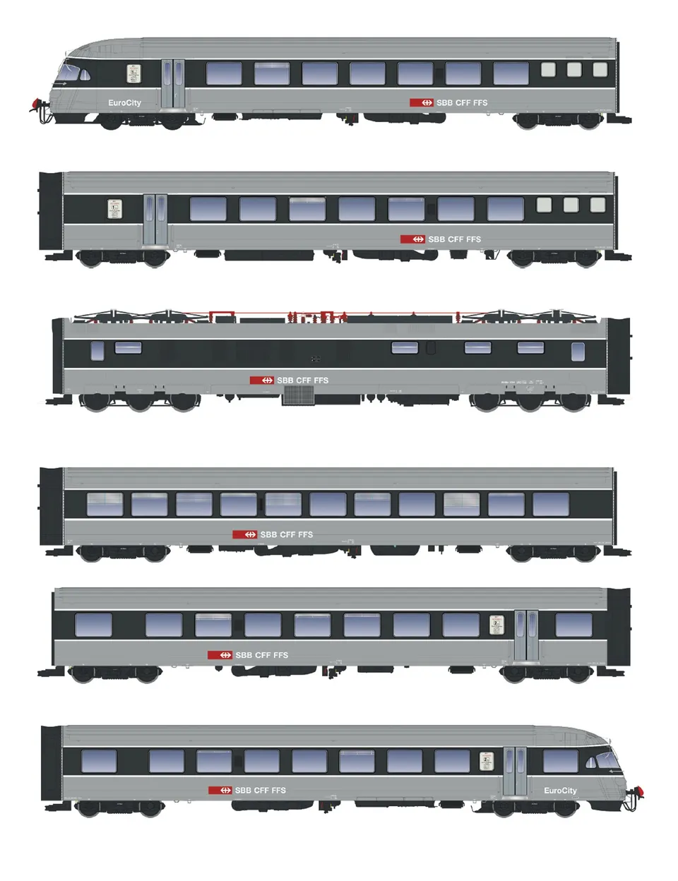 hobbytrain-triebwagen-rae-tee-ii-ec-sbb-ep-va-6-tlg-spur-n image 1