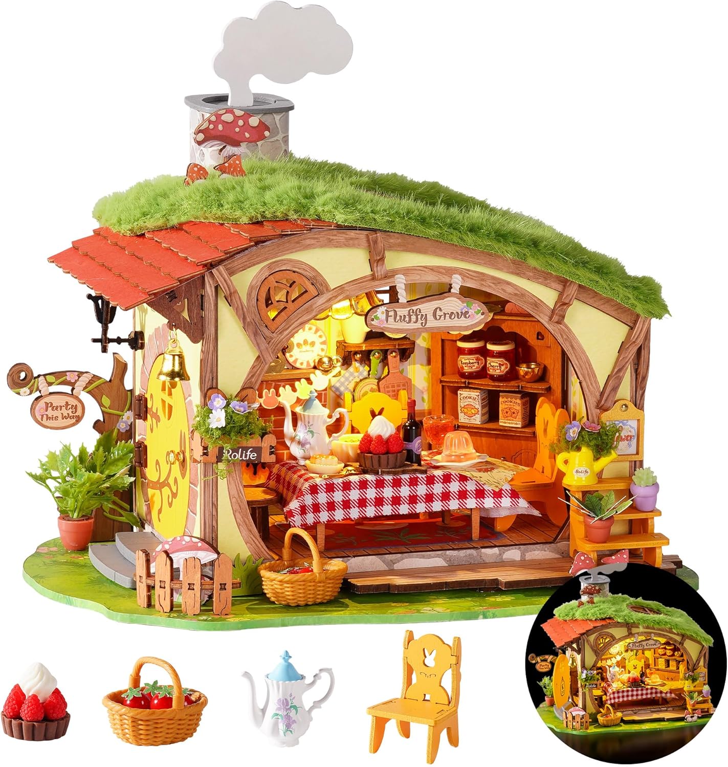 robotime-dg184-fluffy-grove-3d-holzbausatz-miniaturhaus image 1