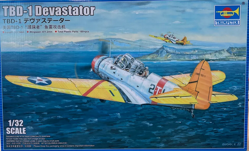 trumpeter-02226-tbd-1-devastator-1-32-flugzeug-bausatz-wwii image 1