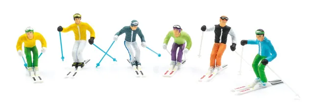 hobbytrain-modellautos-6-figuren-mit-ski-und-st-cken-1-32 image 1